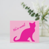 We hebben leuke roze kat design briefkaarten verpl (Staand voorkant)