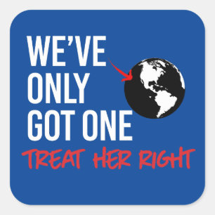 We hebben maar één aarde vierkante sticker