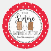 We hebben meer werknemers nodig zoals jullie kerst ronde sticker (Voorkant)