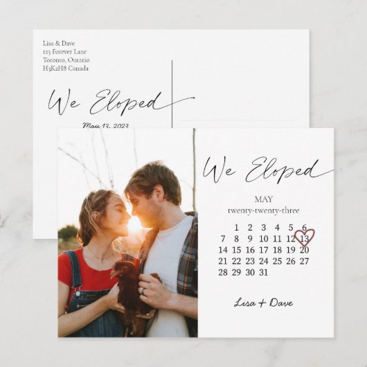 We hebben mei 2023 als kalendermaand roze hartdatu briefkaart (Voorkant / Achterkant)