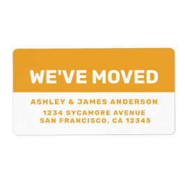 We hebben Mellow Yellow White New Address verplaat Etiket