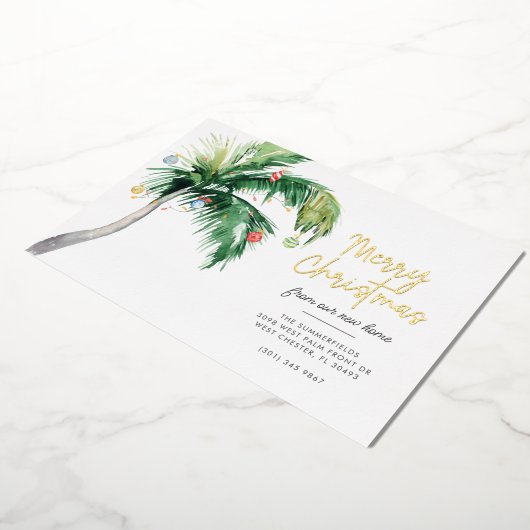 We hebben Merry Kerstmis Palm Boom Bewegd. Folie Feestdagenkaart (Gedraaid)