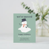 We hebben met Kerstmis Snowman Holiday Funny Cute  Briefkaart (Staand voorkant)