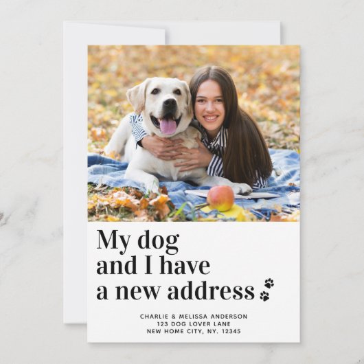 We hebben mijn hond I New Address Pet Photo Moving Aankondiging (Voorkant)