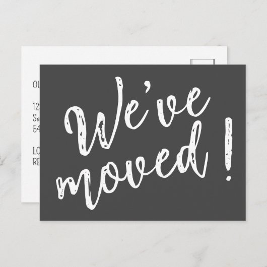 We hebben modern handgeschreven script verplaatst briefkaart (Voorkant / Achterkant)