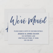 We hebben Modern Handschrift Navy op Grijze Kaart  (Voorkant / Achterkant)