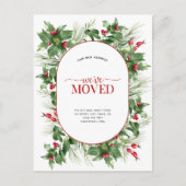 We hebben Modern Holly Berry verplaatst Aankondigingskaart (Voorkant)