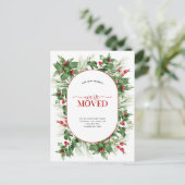 We hebben Modern Holly Berry verplaatst Aankondigingskaart (Staand voorkant)