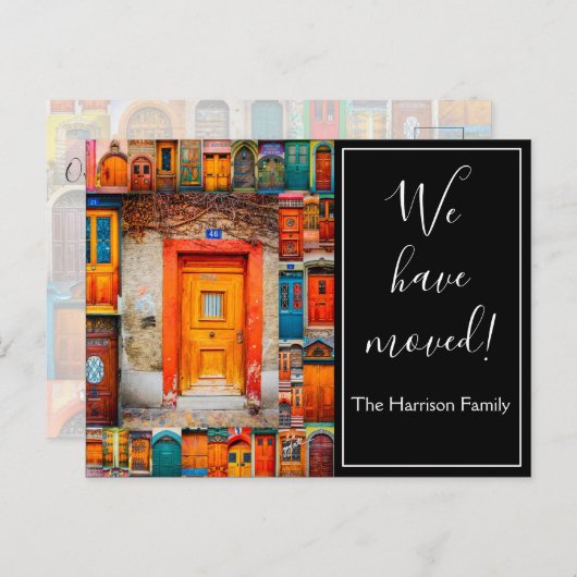 We hebben moderne deuren verplaatst en aankondigin aankondigingskaart (Voorkant / Achterkant)