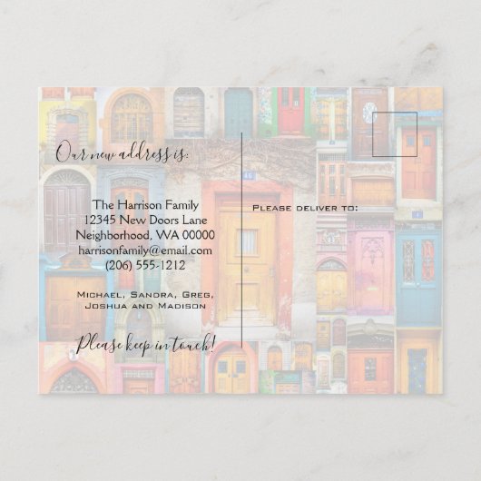 We hebben moderne deuren verplaatst en aankondigin aankondigingskaart (Achterkant)