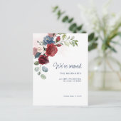 We hebben moderne elegante chique bloemen verhuisd aankondigingskaart (Staand voorkant)