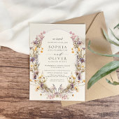 We hebben moderne wilde bloemen Elopement bruiloft Kaart