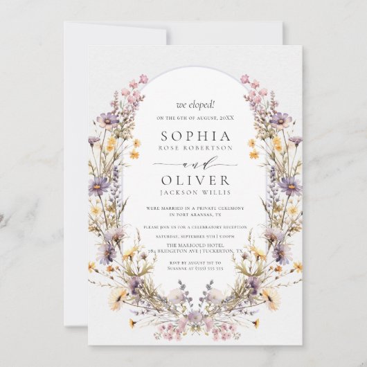 We hebben moderne wilde bloemen Elopement bruiloft Kaart (Voorkant)