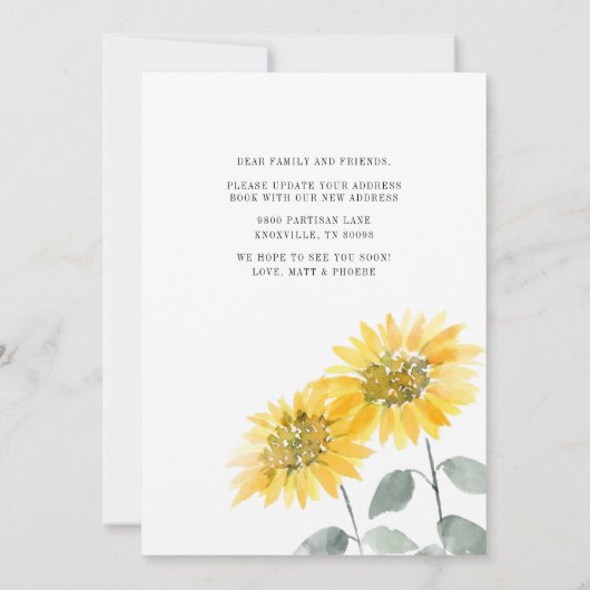 We hebben Moderne Zonnebloem verplaatst Aankondiging (Achterkant)