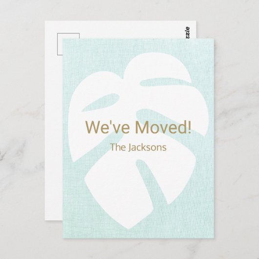 We hebben Monstera Tropical Leaf verplaatst Briefkaart (Voorkant / Achterkant)