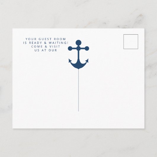 We hebben Nautical Anchor Moving Announcement verp Aankondigingskaart (Achterkant)