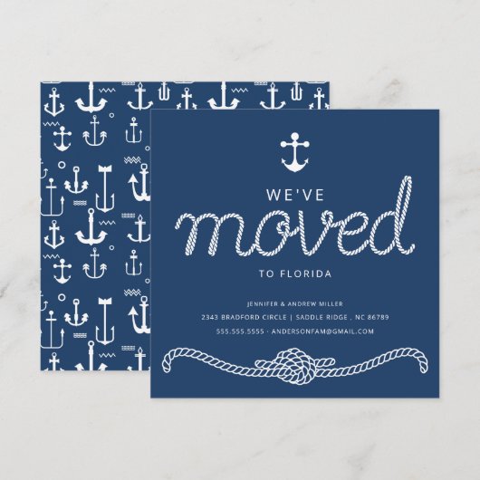 We hebben Nautical Anchor Moving Announcement verp Kaart (Voorkant / Achterkant)