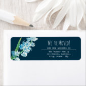 We hebben Navy Blue Flower Return-adreslabel verpl Etiket (Insitu)