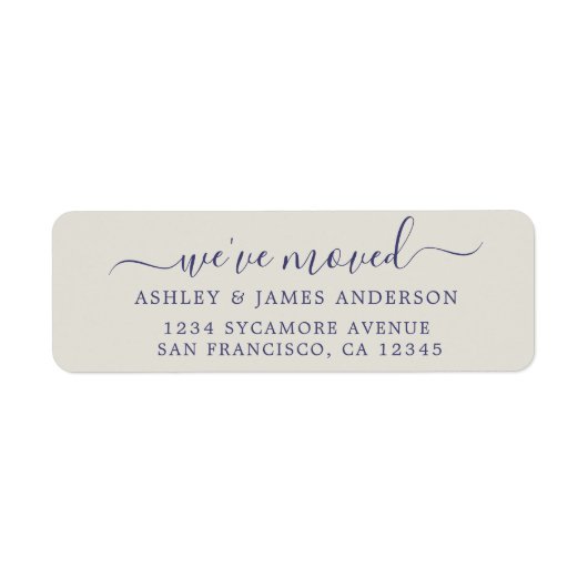 We hebben Navy Blue Grey New Address Label verplaa (Voorkant)