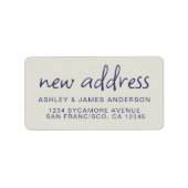 We hebben Navy Blue Grey Nieuw Adres Label verplaa (Voorkant)