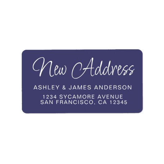 We hebben Navy Blue New Address Label verplaatst (Voorkant)