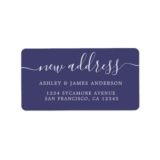 We hebben Navy Blue New Address Label verplaatst (Voorkant)