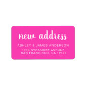 We hebben Neon Pink New Address Label verplaatst (Voorkant)