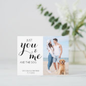 We hebben net een huwelijk gesloten. aankondigingskaart (Staand voorkant)