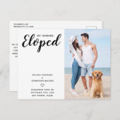 We hebben net een huwelijk gesloten aankondigingskaart (Voorkant / Achterkant)