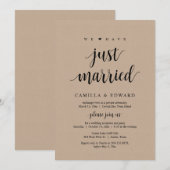 We hebben net gehuwd, bruiloft Elopement Party Inv Kaart (Voorkant / Achterkant)