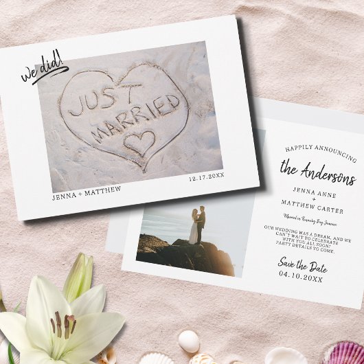 We hebben net gehuwde foto-aankondiging gedaan. aankondiging