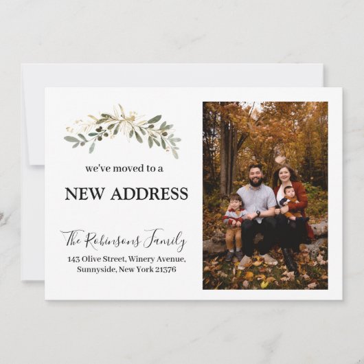 We hebben New Address Photo Foliage Minimalist ver Aankondiging (Voorkant)