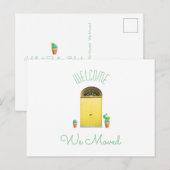 We hebben New Address Southwest Yellow Door Cactus Aankondigingskaart (Voorkant / Achterkant)