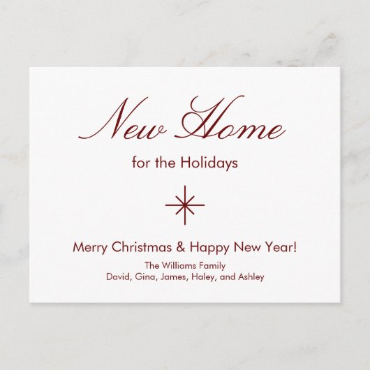 We hebben New Home Christmas Moving verplaatst Aankondigingskaart (Voorkant)