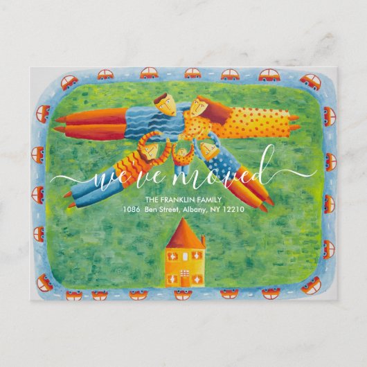 We hebben New Home Cute Family Illustration verpla Aankondigingskaart (Voorkant)