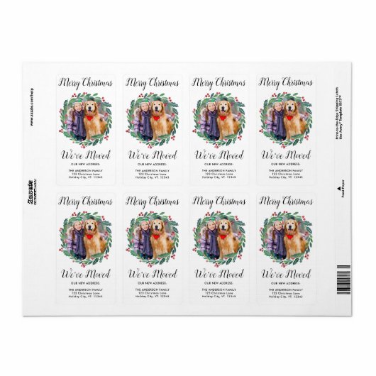 We hebben New Home Greenery Wreath Photo Moving Etiket (Full Sheet)