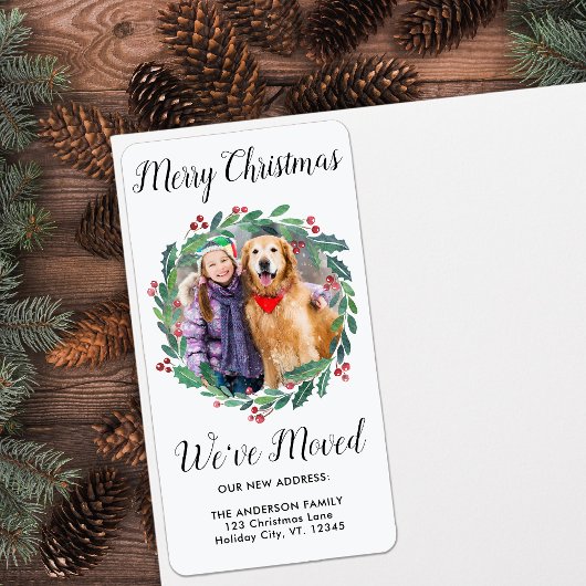 We hebben New Home Greenery Wreath Photo Moving Etiket