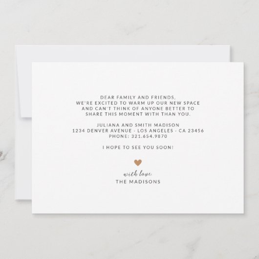 We hebben New Home Living Housewarming Moving verp Aankondiging (Achterkant)