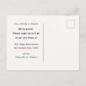 We hebben New Home Pink Waterverf Floral Moving Aankondigingskaart (Achterkant)