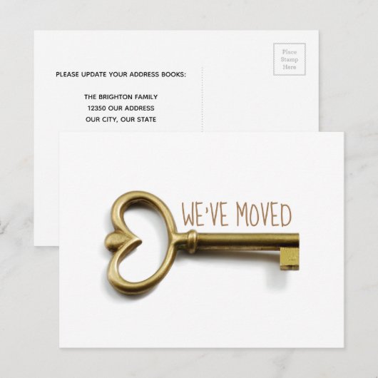 We hebben New House Key Chic Minimalist Moving Briefkaart (Voorkant / Achterkant)