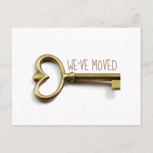 We hebben New House Key Chic Minimalist Moving Briefkaart (Voorkant)