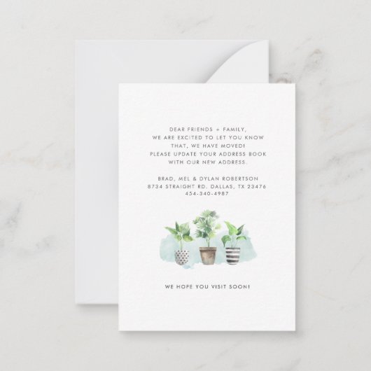 We hebben New Roots Planten verhuisd Aankondiging (Achterkant)