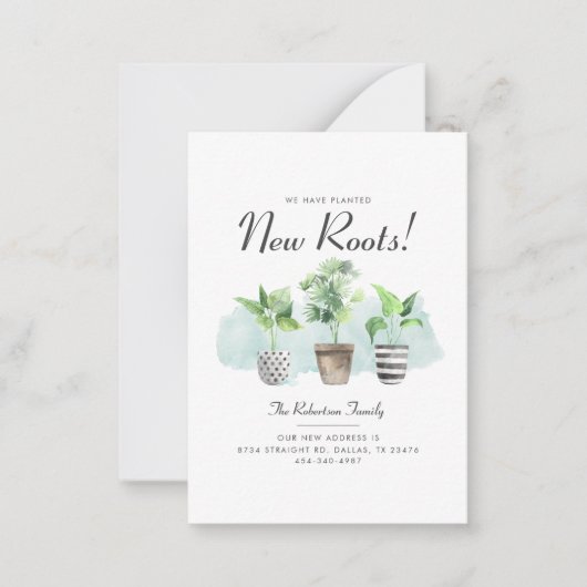 We hebben New Roots Planten verhuisd Aankondiging (Voorkant)