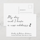 We hebben nieuw adres verhuisd Dog Moving Aankondigingskaart (Voorkant / Achterkant)