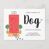 We hebben nieuw adres verhuisd Dog Moving Aankondigingskaart (Voorkant)