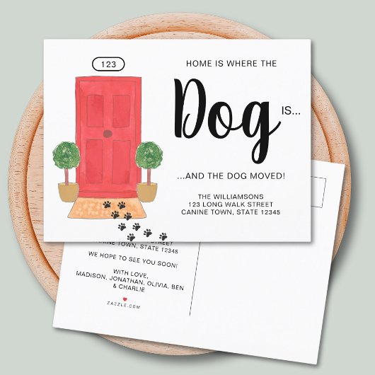 We hebben nieuw adres verhuisd Dog Moving Aankondigingskaart