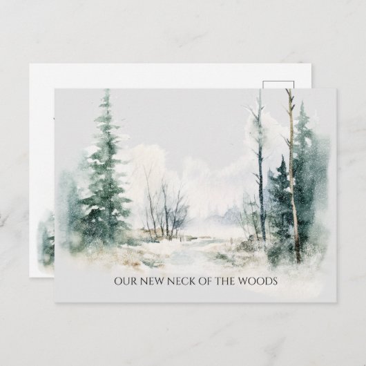 We hebben nieuw huis rustiek landschap verplaatst briefkaart (Voorkant / Achterkant)