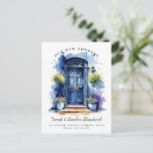 We hebben nieuwe adres marine Waterverf deur verpl Aankondigingskaart (Staand voorkant)