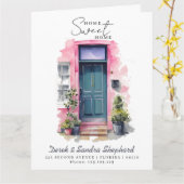 We hebben nieuwe adres roze Waterverf deur verplaa Kaart (Gele Bloem)