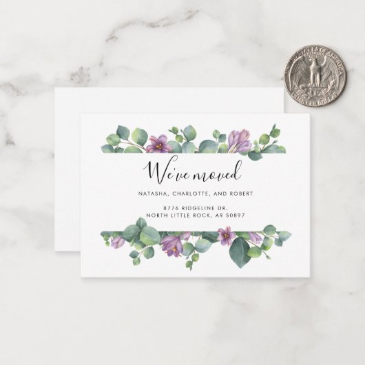 We hebben nieuwe adres verhuisde aankondiging (Voorkant / Achterkant in situ)